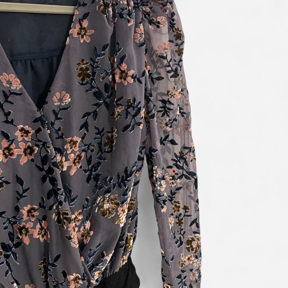 Apricot Lane Floral Velvet/Velveteen Bodysuit - Picture 4 of 7